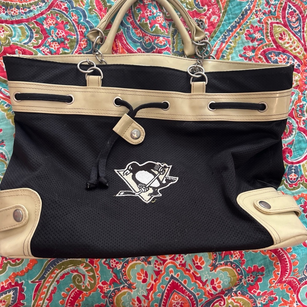 Black and Tan Sports Duffel Bag